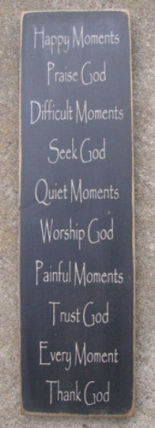 Primitive Country   T12537B - Thank God  Seek God Wood Sign
